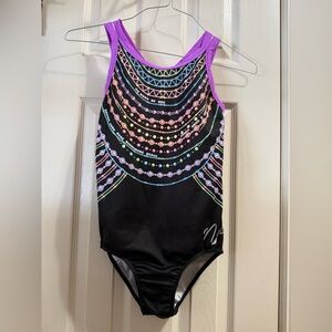 Sylvia P Colorful Patterned Gymnastics Leotard